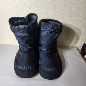 Feathered Friends Down Booties Black Ripstop Nylon Camping Slippers Medium USA